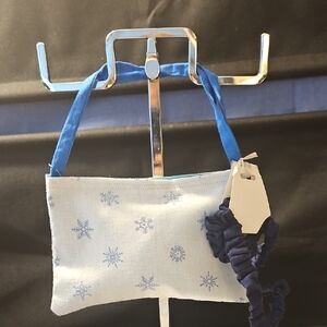 Snowflake Print Kids Handbag - Blue and White
